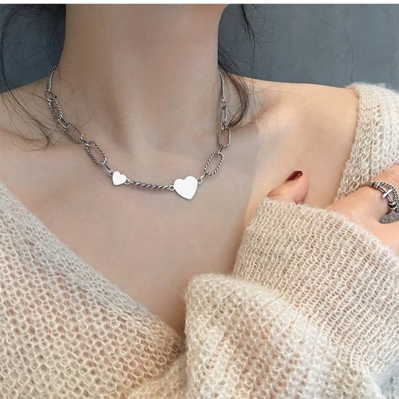 *NEW 925 Sterling Silver Vintage Heart Necklace - Picture 3 of 10